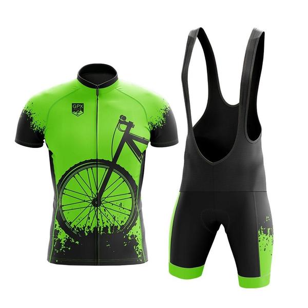 Imagem de Conjunto Ciclismo Bretelle e Camisa Zíper Full GPX Bike Green