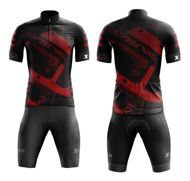 Imagem de Conjunto Ciclismo Camisa C/ Proteção UV e Bermuda C/ Proteção em Gel + Par de Luvas Kode + Par de Manguitos + Bandana