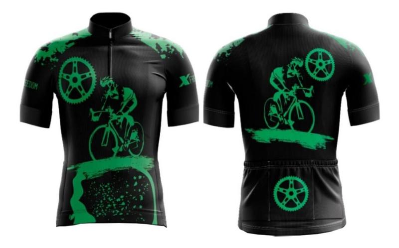 Imagem de Conjunto Ciclismo Camisa C/ Proteção UV e Bermuda C/ Proteção em Gel + Par de Luvas Kode + Par de Manguitos + Bandana