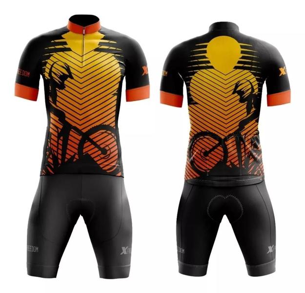 Imagem de Conjunto Ciclismo Camisa e Bermuda C/ Proteção UV