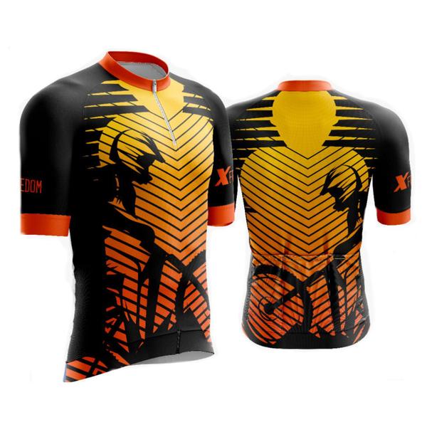 Imagem de Conjunto Ciclismo Camisa e Bermuda + Par de Luvas + Óculos Esportivo + Par de Manguitos