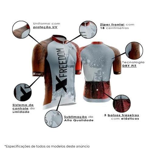 Imagem de Conjunto Ciclismo Camisa Proteção Uv e Bermuda + Capacete Ciclismo + Óculos Esportivo +  Manguito + Bandana