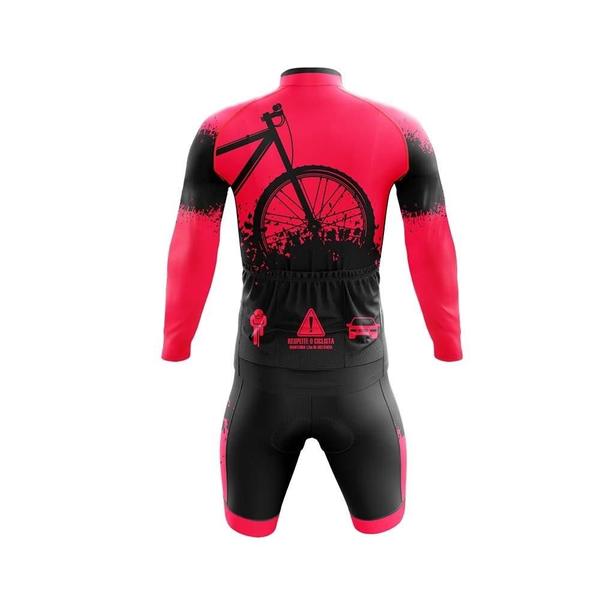 Imagem de Conjunto Ciclismo Feminino Bermuda e Camisa Manga Longa GPX Bike Pink