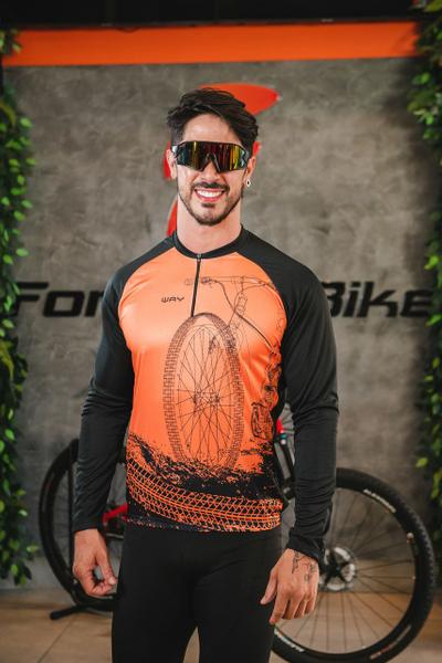 Imagem de Conjunto Ciclismo Masculino Inverno - Camisa Manga Longa + Calça de Gel