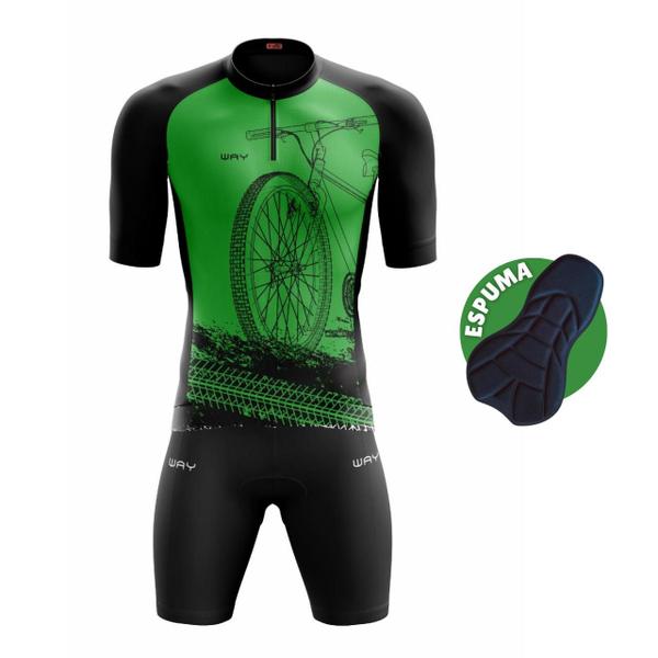 Conjunto Ciclismo Masculino Pro Forro Espuma Ciclistas Pedal - Way Imagem de Conjunto Ciclismo Masculino Pro Forro Espuma Ciclistas Pedal