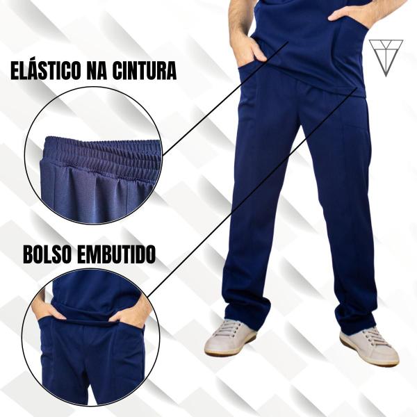 Imagem de Conjunto Cirurgico Hopitalar Scrub Masculina + Jaleco Masculino Gola Padre Manga Longa