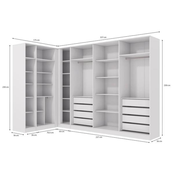 Imagem de Conjunto Closet Kappesberg Adapt Branco 4 Peças 337cm x 175cm