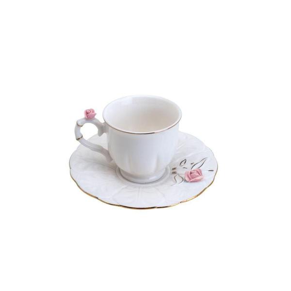 Imagem de Conjunto com 06 Xícaras de Café com Pires Wolff Flower Round Plate 100ml Porcelana Cores