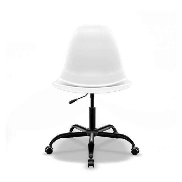 Imagem de Conjunto com 2 Cadeiras de Escritório Secretária Eames Office Branco e Preto