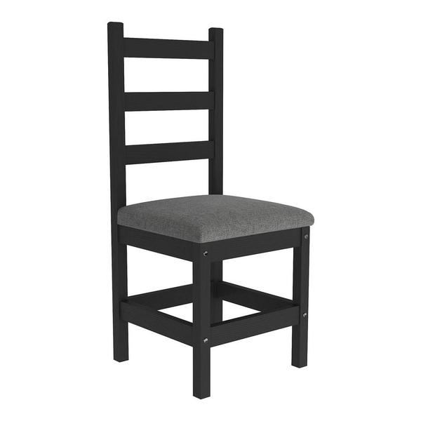 Conjunto com 2 Cadeiras de Jantar Madeira Maciça Lívia Multimóveis CR5092 Preto Imagem de Conjunto com 2 Cadeiras de Jantar Madeira Maciça Lívia Multimóveis CR5092 Preto