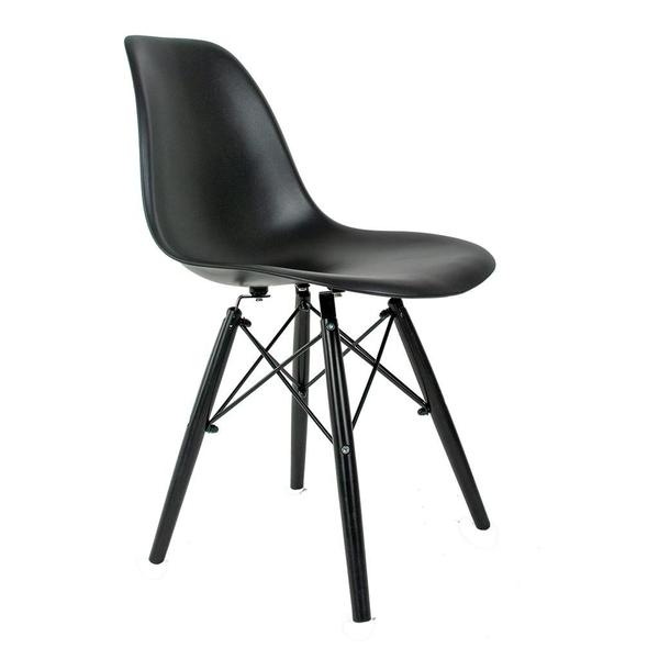 Imagem de Conjunto Com 2 Cadeiras Eames Preta Empório Tiffany Base Em Polipropileno