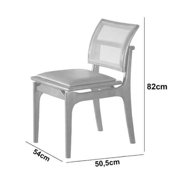 Imagem de Conjunto com 2 Cadeiras Ellis em Madeira Maciça para Sala de jantar Moderna Mobília