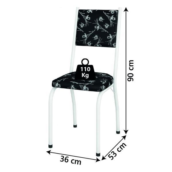 Imagem de Conjunto Com 2 Cadeiras Tubular Diana Branco Assento Floral Artefamol