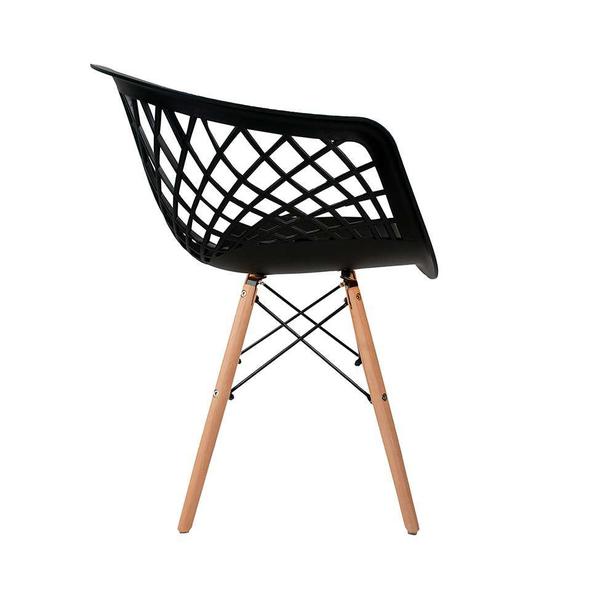 Imagem de Conjunto com 2 Cadeiras Web Preto e Madeira