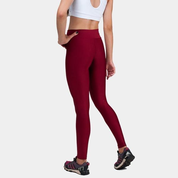 Conjunto com 2 Calças Legging Fitnes Suplex Lisa Cintura Alta Cinza e Vermelho - Della Fitness Imagem de Conjunto com 2 Calças Legging Fitnes Suplex Lisa Cintura Alta Cinza e Vermelho