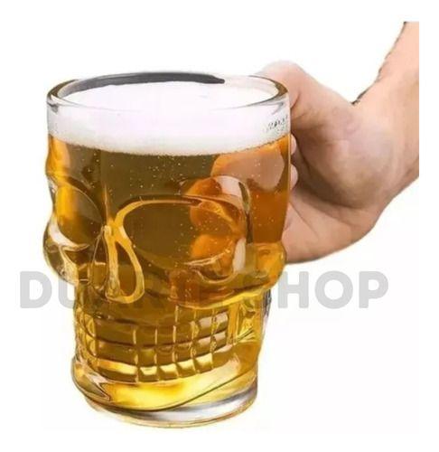 Imagem de Conjunto Com 2 Canecas De Chopp Copos Caveira Skull Presente