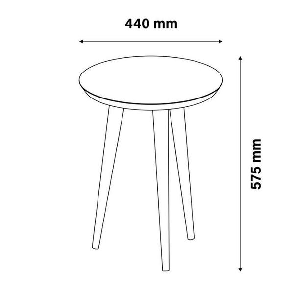 Imagem de Conjunto com 2 Mesas de Apoio e Lateral Redonda Luna Patrimar Off White