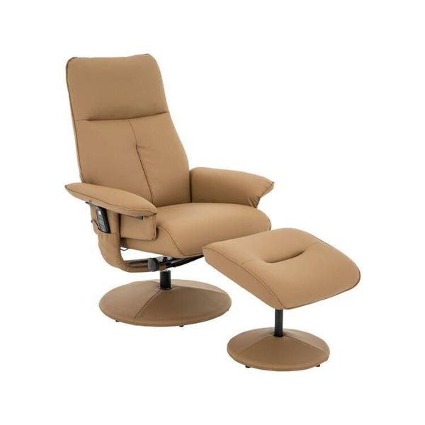 Imagem de Conjunto com 2 Poltronas de Massagem Nebraska Pu Desing Moderno Caramelo