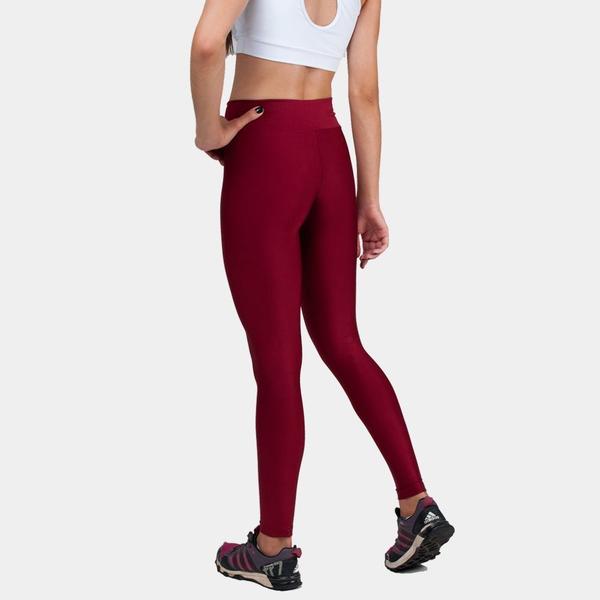 Imagem de Conjunto com 3 Calças Legging Fitnes Suplex Lisa Cintura Alta Azul Bic, Cinza e Vermelha