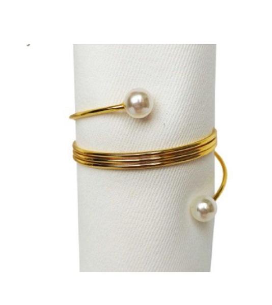 Imagem de Conjunto com 4 Argolas Para Guardanapos Pearl Dourado 4,5cmx3cm