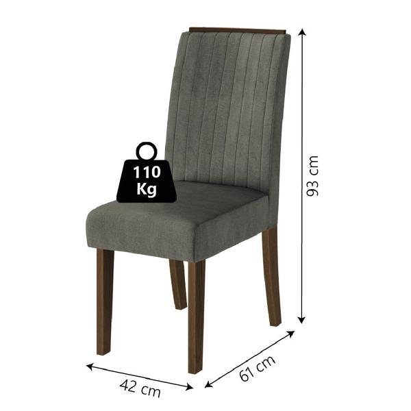 Imagem de Conjunto Com 4 Cadeiras Estofada Sala de Jantar Grécia Cedro / Mascavo Dobuê