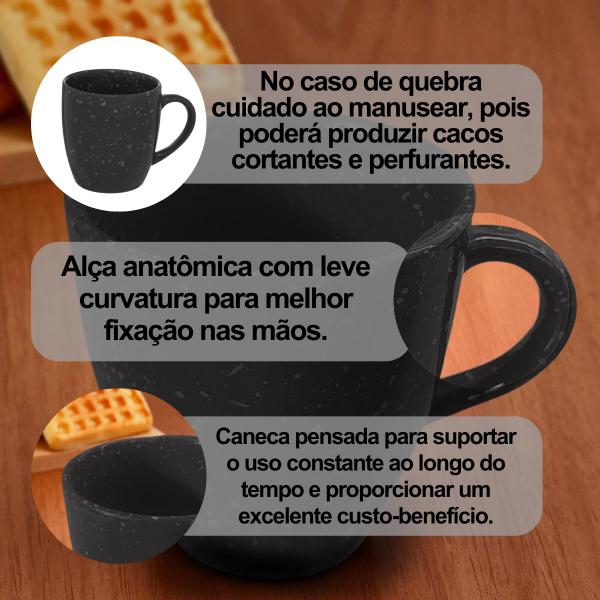 Imagem de Conjunto Com 4 Caneca De Cerâmica Personalizada Sofisticada 250ml Café Chá