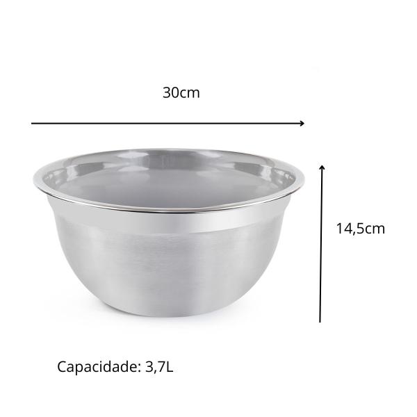 Imagem de Conjunto com 4 Tigelas Bowls Potes em Aço Inox Gourmet Mix