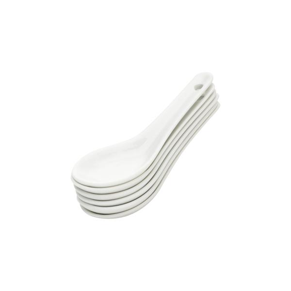 Imagem de Conjunto com 6 Colheres para Finger Food de Porcelana Branco 13cm 5787 - Lyor