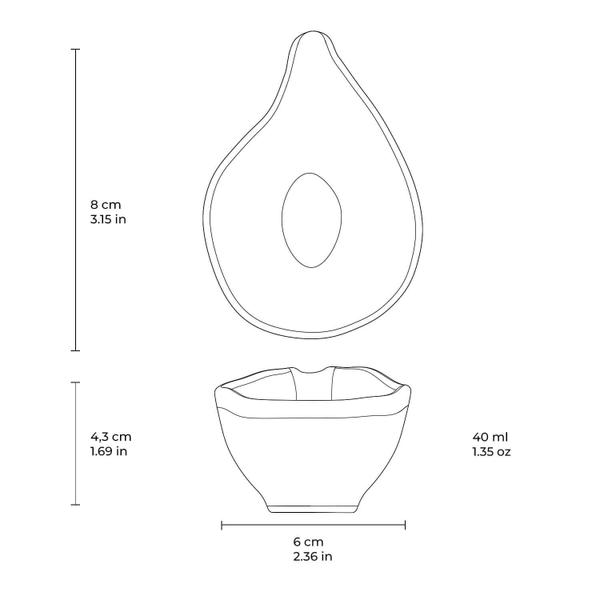 Imagem de Conjunto com 6 Molheiras Oval Orgânico New White 8x6cm 40ml