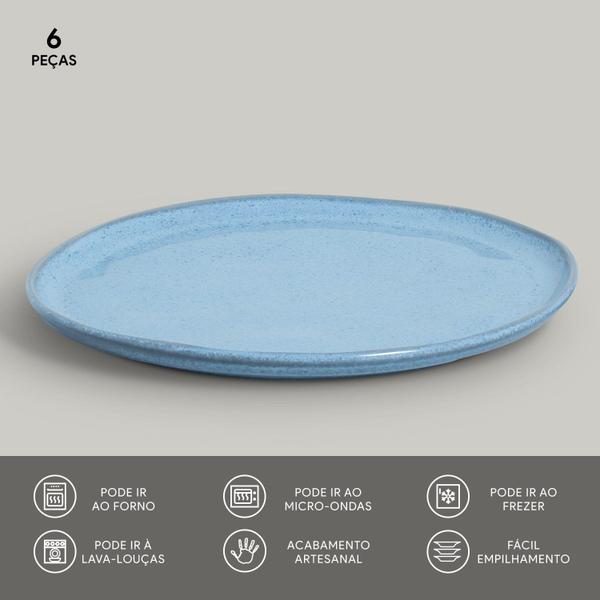 Conjunto com 6 pratos rasos bio breeze - PORTO BRASIL Imagem de Conjunto com 6 pratos rasos bio breeze
