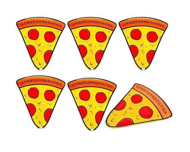 Imagem de Conjunto Com 6 Pratos Vidro Formato De Pizza