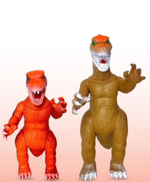 Imagem de Conjunto Com Dois Bonecos de Borracha Dinossauro Godzilla Grande