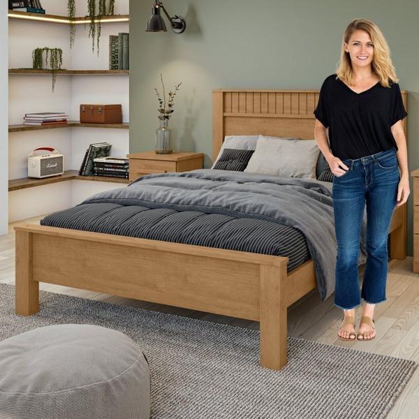 Imagem de Conjunto com Guarda-roupa Velaris com Pés, Cômoda Vedrae Cama Casal Athenas