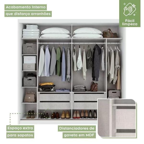 Imagem de Conjunto com Guarda-Roupa Velaris, Cômoda Urban e Cama Casal Reali Branco