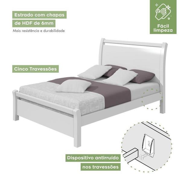 Imagem de Conjunto com Guarda-Roupa Velaris, Cômoda Vedrae Cama Casal Reali Branco