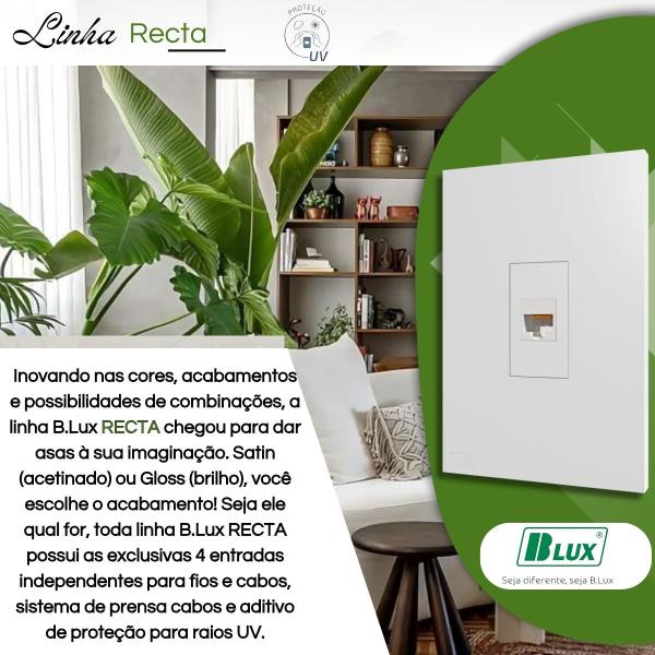 Imagem de Conjunto Com Placa E Módulo Rj 45 Cat.5e Branca - B.lux