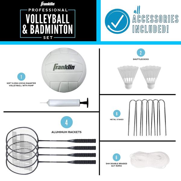 Imagem de Conjunto Combinado de Voleibol e Badminton Franklin Sports Pro