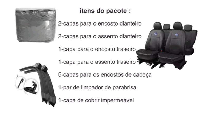 Imagem de Conjunto Completo: Jetta 10-17 com Capa de Couro + Cobrir + Limpador