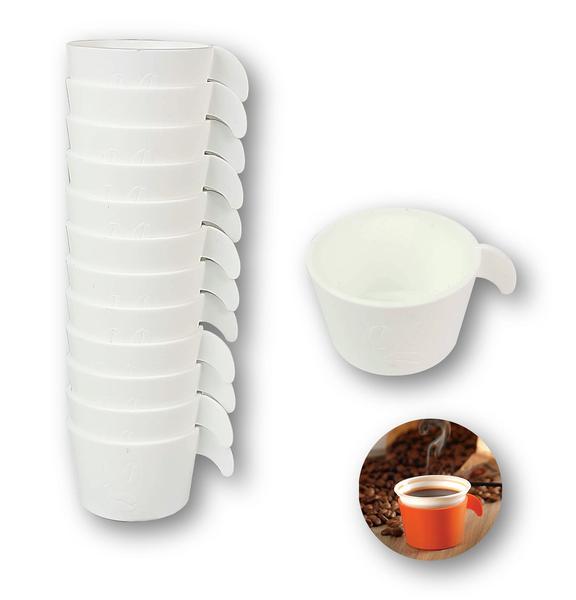 Imagem de Conjunto Copete 12 Porta Copos Descartável Empilhável Cantinho Café Escritório Recepção Branco - AMZ