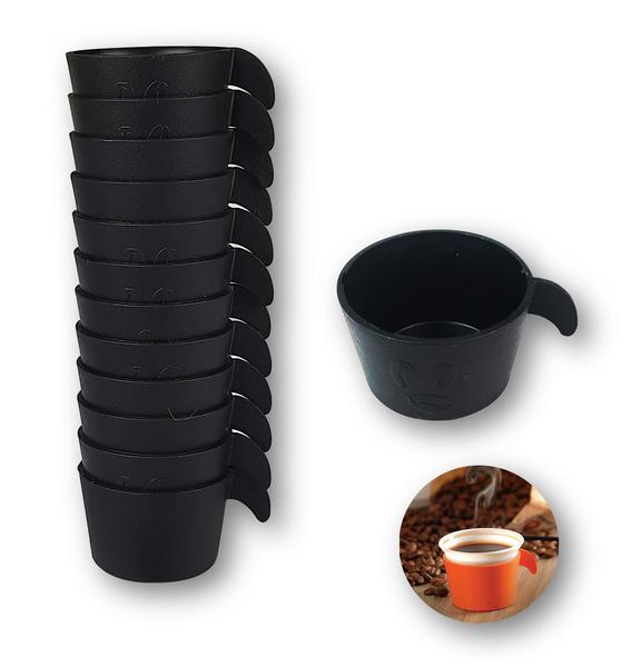 Imagem de Conjunto Copete 12 Porta Copos Descartável Empilhável Cantinho Café Escritório Recepção Preto - AMZ