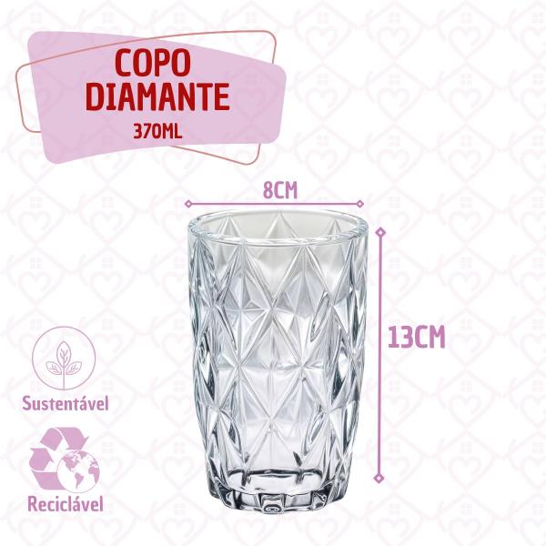 Imagem de Conjunto Copos Diamante 370ML Resistentes Agua Suco 2 UN