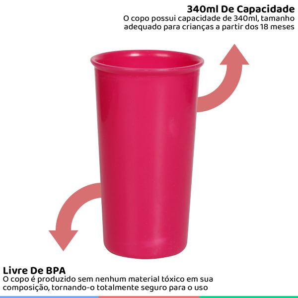 Conjunto Copos Infantil Kit Com 2 Unidades Para Crianças Copinho 340ml Para Bebê +18 Meses Baby Go Imagem de Conjunto Copos Infantil Kit Com 2 Unidades Para Crianças Copinho 340ml Para Bebê +18 Meses Baby Go