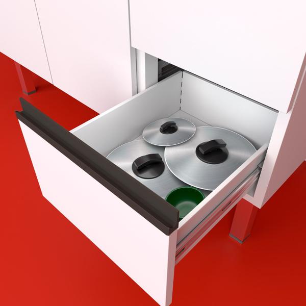 Imagem de Conjunto Cozinha Completo Aço 2.00 mt - Gabinete - Aéreo - Paneleiro - Balcão Cooktop 5- C/Tampo -Gaia -Moderno-Cozimax