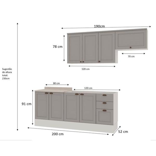 Imagem de Conjunto Cozinha modulada 4 peças CM0044 Linha Iluminata Genialflex