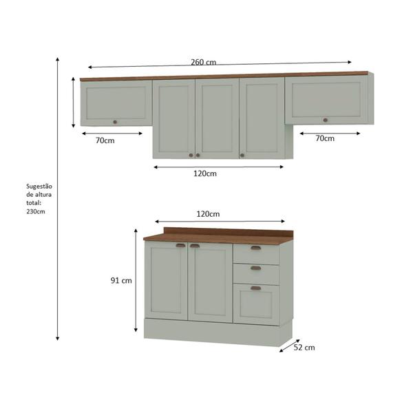 Imagem de Conjunto Cozinha modulada 4 peças CM0046 Linha Iluminata Genialflex