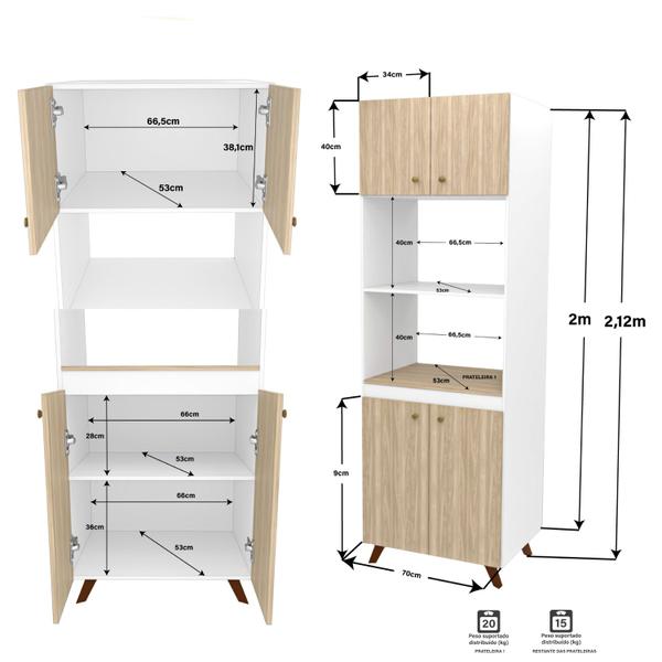 Imagem de Conjunto Cozinha Modular Balcão Cooktop Torre Quente Netmobil