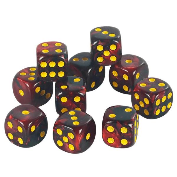 Imagem de Conjunto de 10 Dados D6 de 12mm - Cores Mistas - Alta Qualidade para Jogos