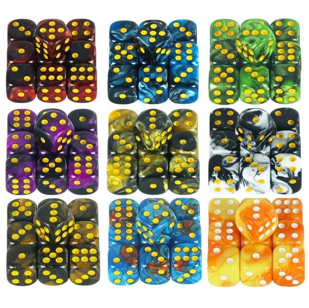 Imagem de Conjunto de 10 Dados D6 de 12mm - Cores Mistas - Alta Qualidade para Jogos