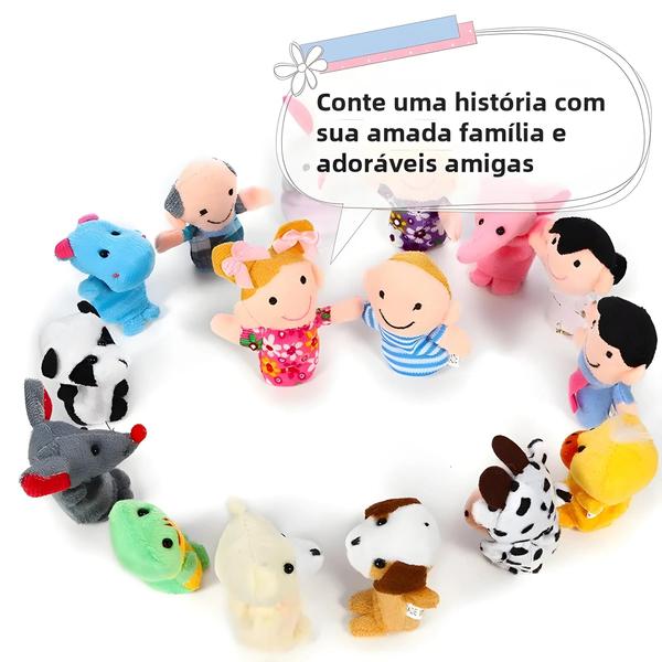 Conjunto de 10 Fantoches de Dedo de Pelúcia - Animais de Desenho Animado Imagem de Conjunto de 10 Fantoches de Dedo de Pelúcia - Animais de Desenho Animado