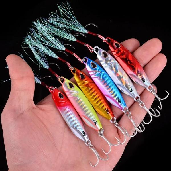 Imagem de Conjunto de 10 Iscas de Metal para Pesca - 10g a 40g - Truta e Robalos